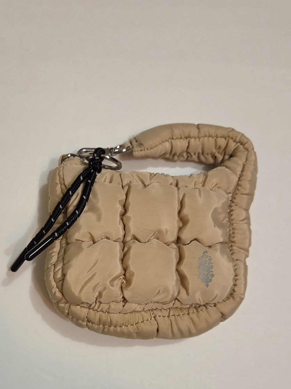 Beige Puffer Mini Shoulder Bag by